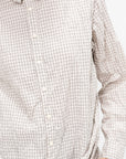 Washed Organic Cotton Mini Checkered Shirt, Off White