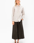 Washed Organic Cotton Mini Checkered Shirt, Off White