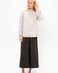 Washed Organic Cotton Mini Checkered Shirt, Off White