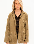 Cotton Grosgrain Hunting Jacket, Beige
