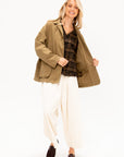 Cotton Grosgrain Hunting Jacket, Beige