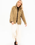 Cotton Grosgrain Hunting Jacket, Beige