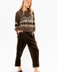 Corduroy Tapered Pants, Khaki
