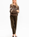 Corduroy Tapered Pants, Khaki