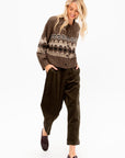 Corduroy Tapered Pants, Khaki
