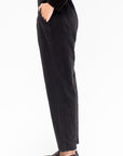Cotton Grosgrain Tapered Pants, Dark Brown