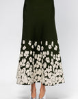 Kaia Skirt, Military Green & Off-White
