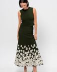 Kaia Skirt, Military Green & Off-White