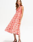 Philo Dress, Flamingo & Coral