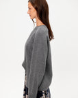 Long Sleeve Crewneck Sweater, Pewter