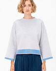 Tempo Knit Top, Light Grey