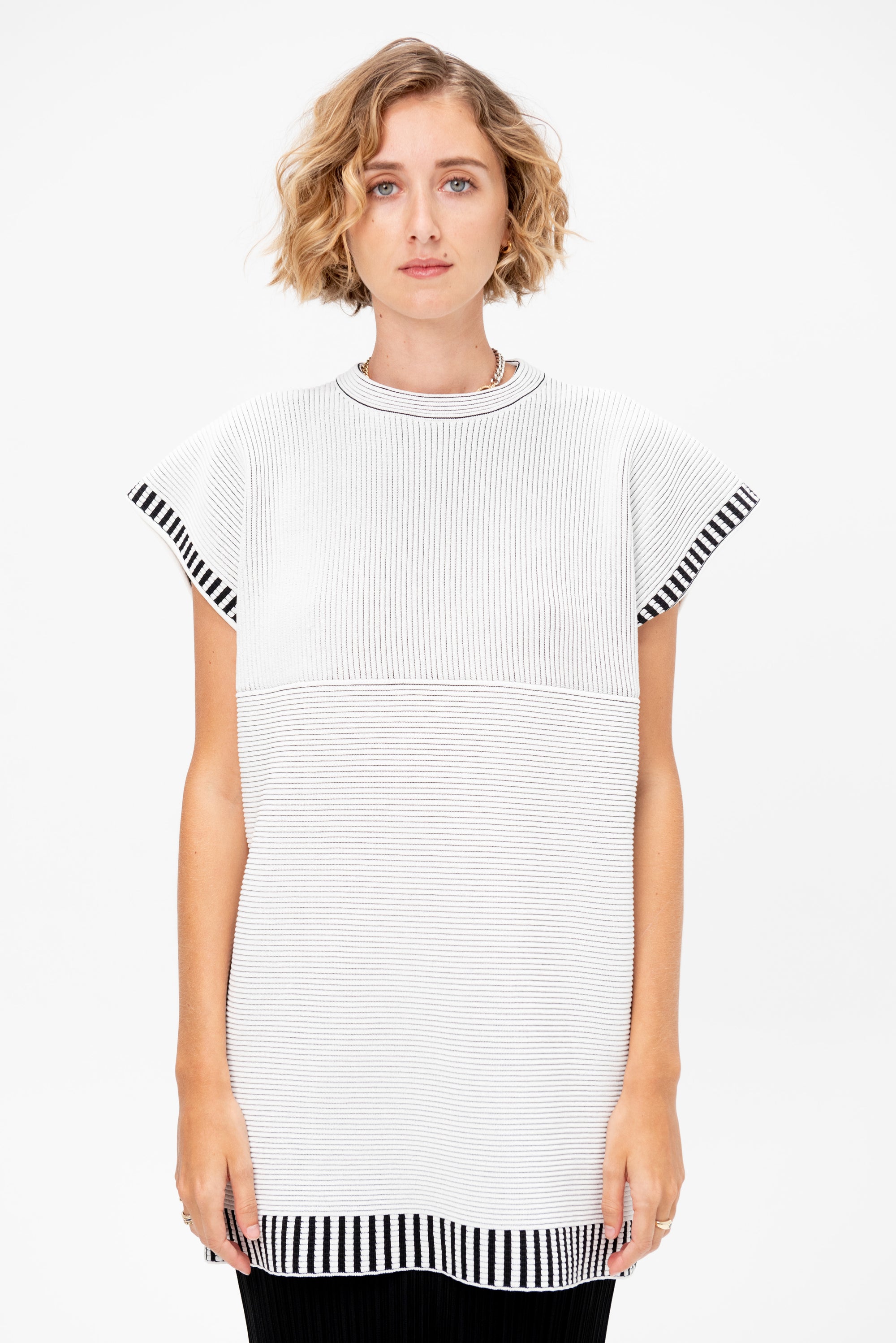 Tempo Knit Dress, White