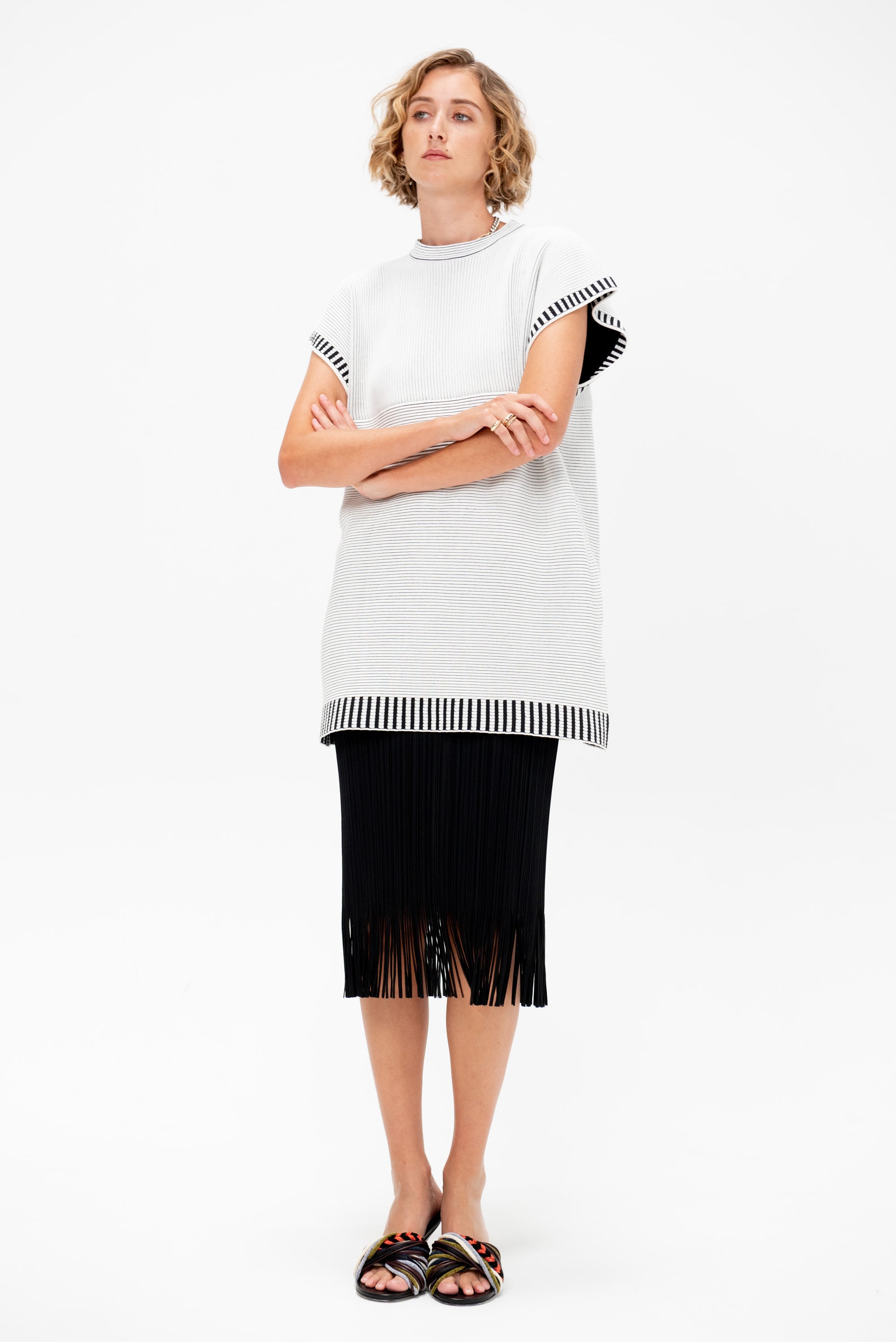 Tempo Knit Dress, White