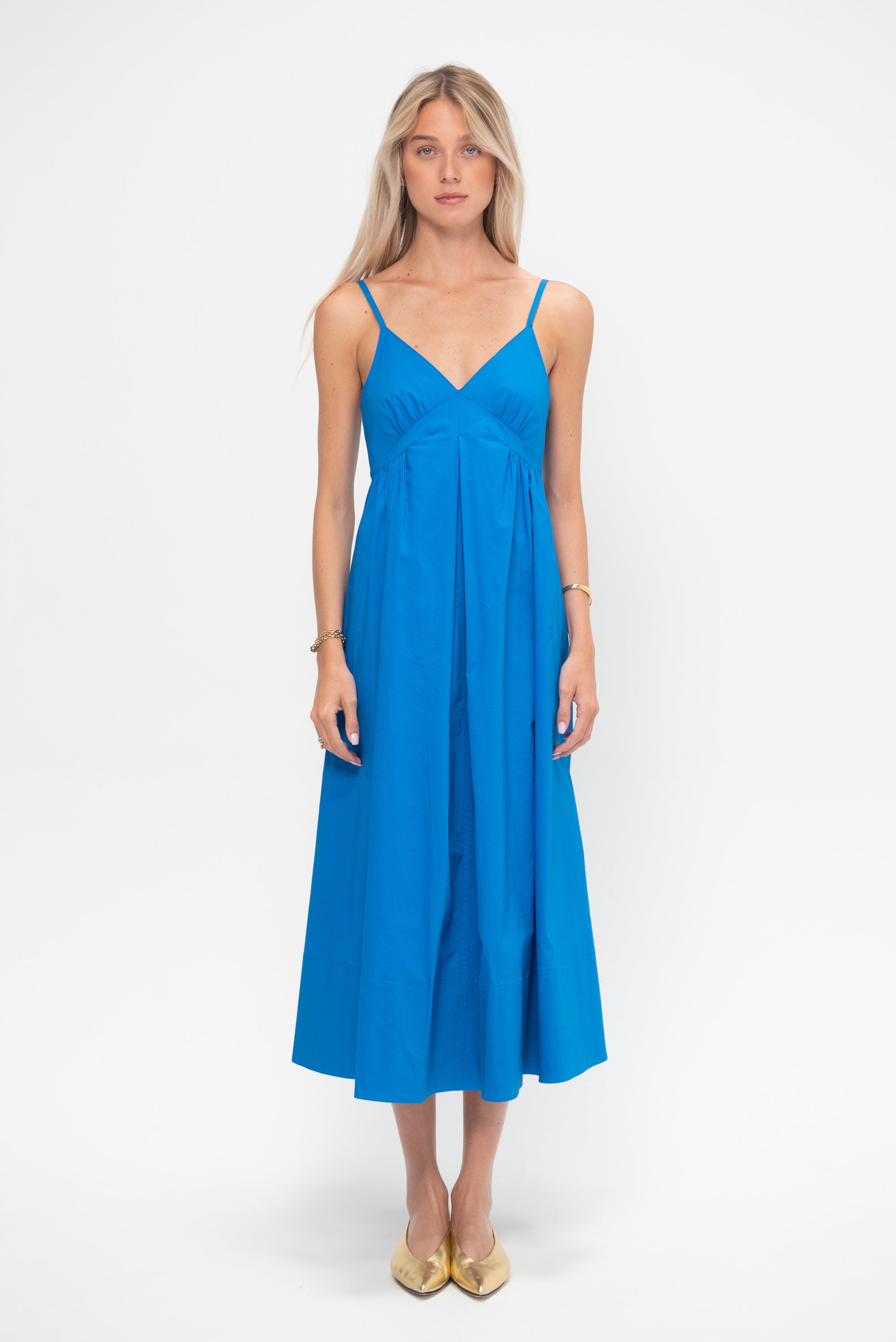 Barker Dress, Cyan