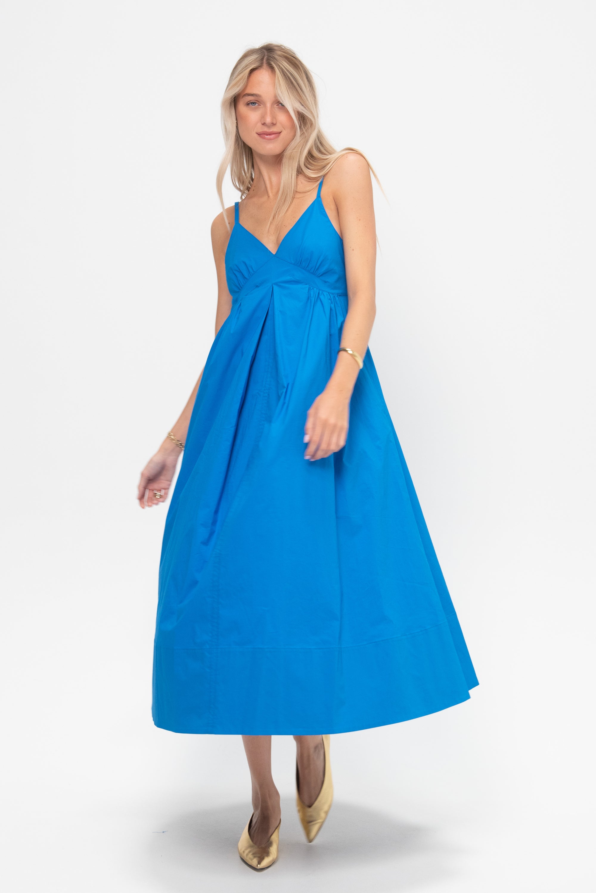 Barker Dress, Cyan