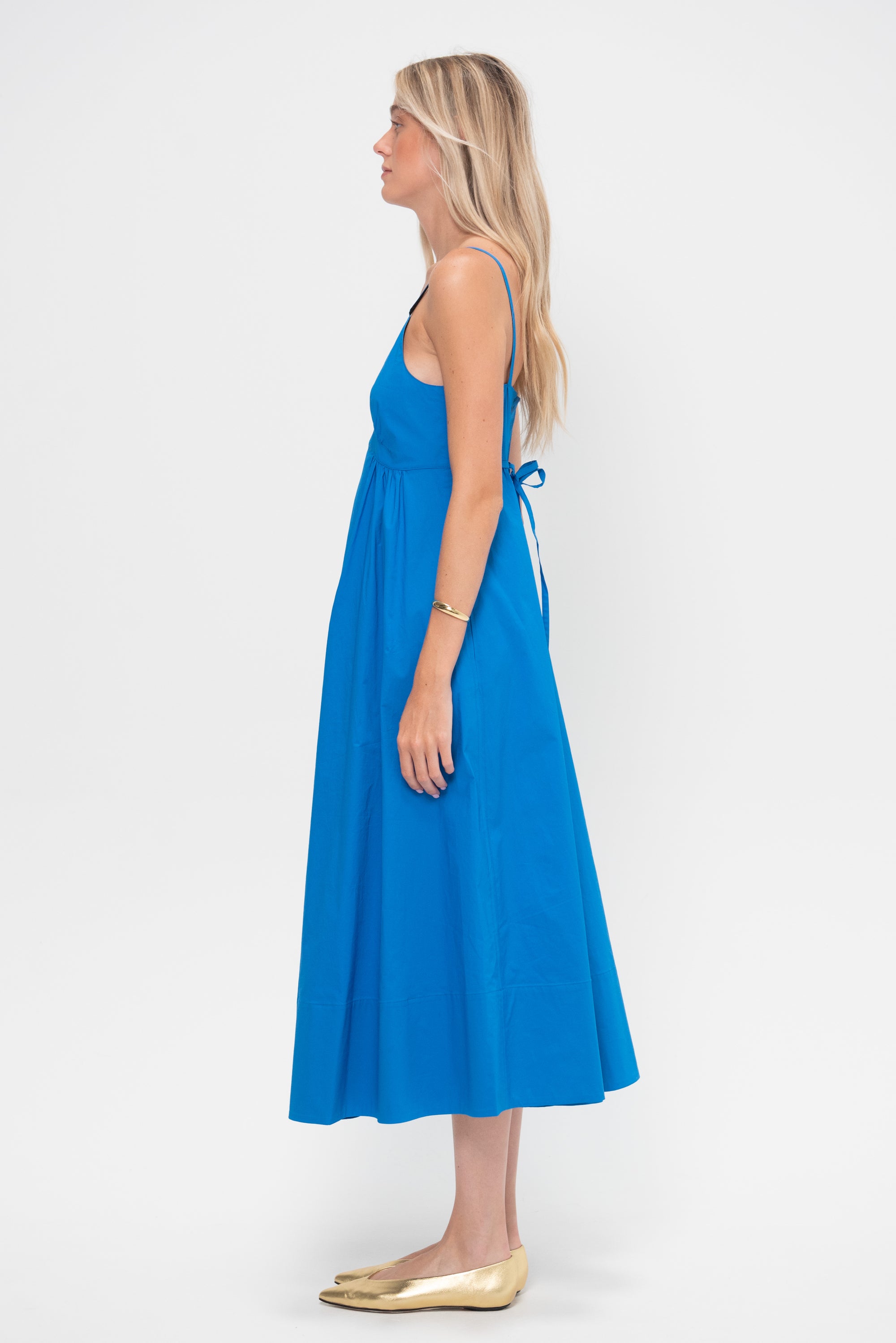 Barker Dress, Cyan