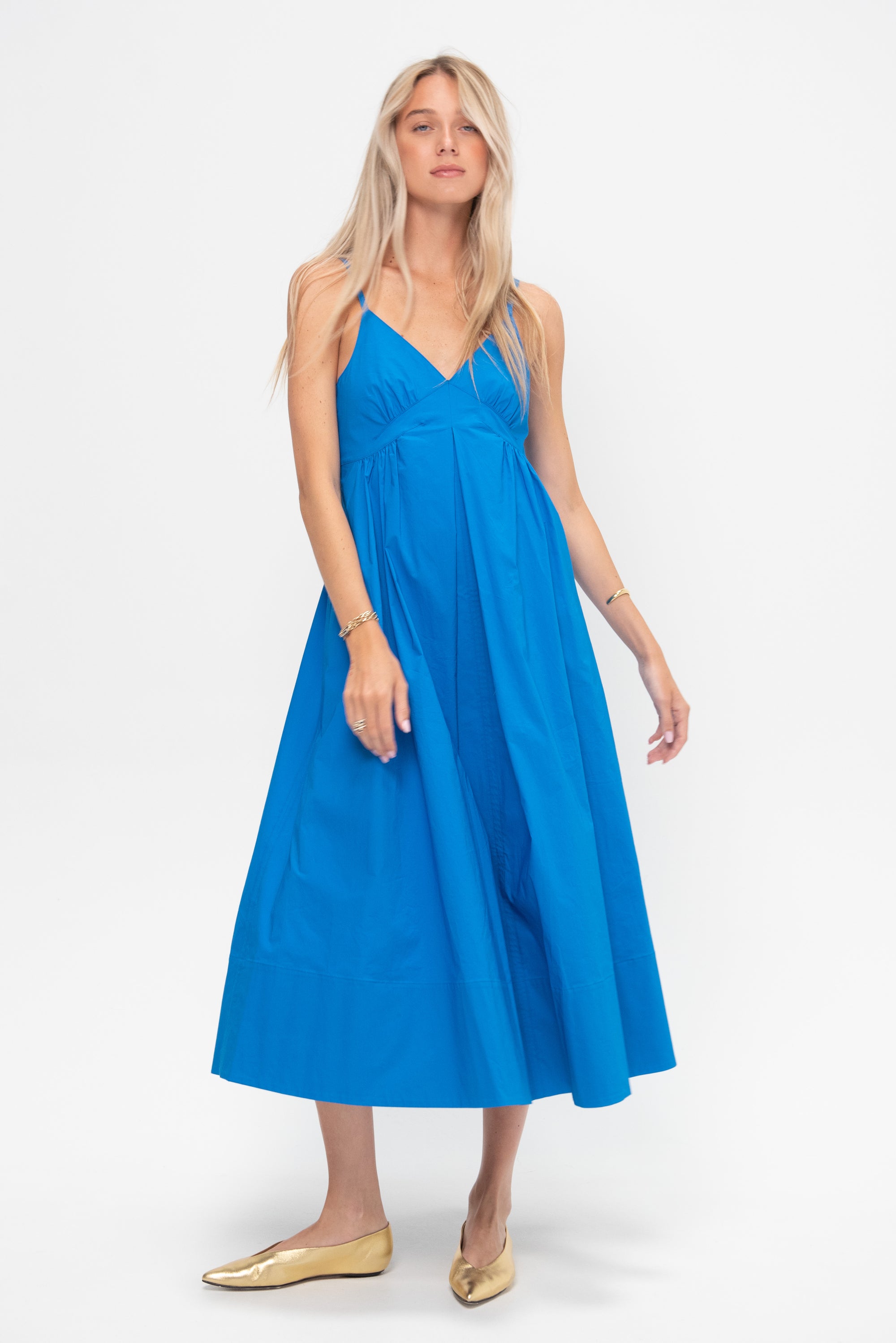 Barker Dress, Cyan