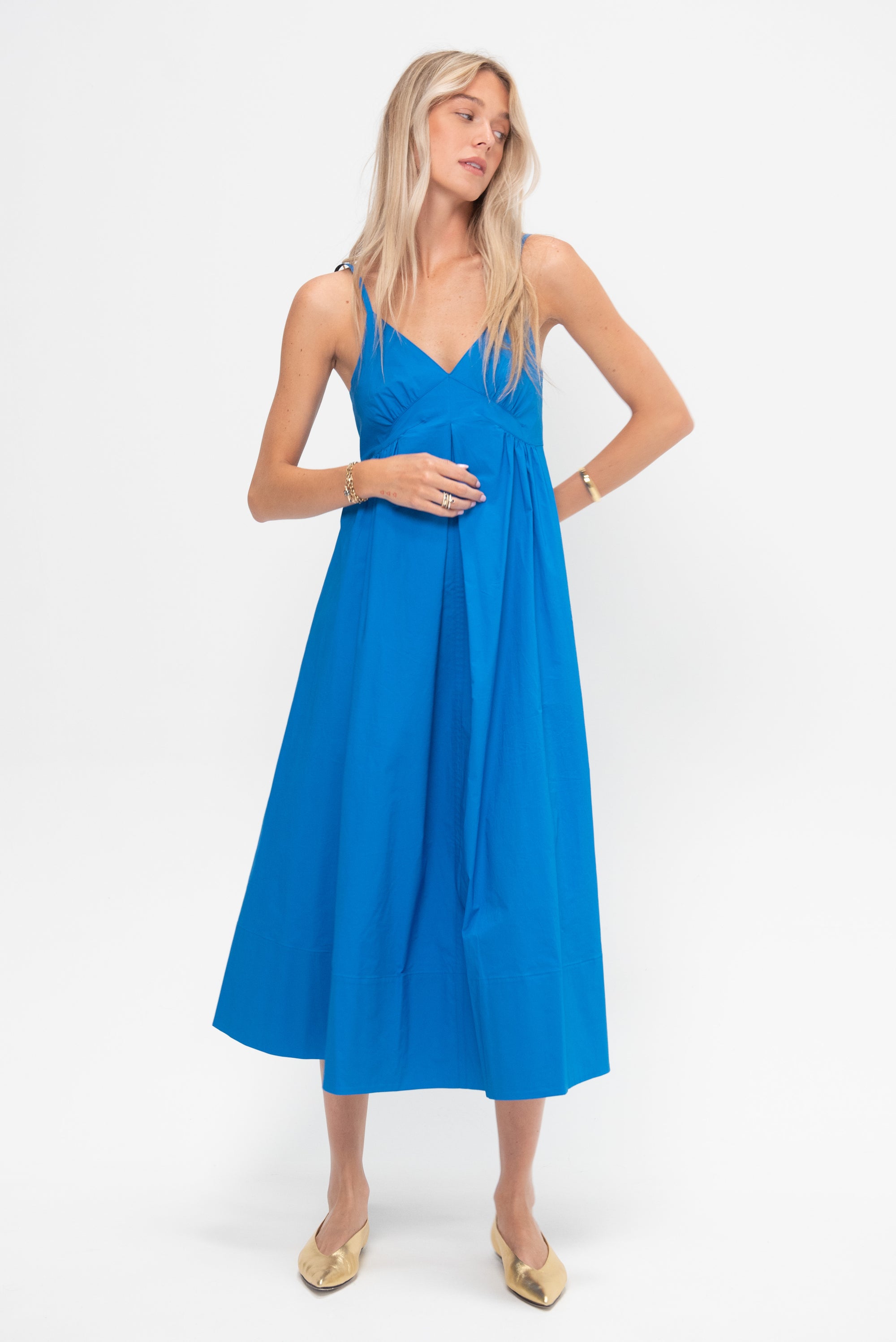 Barker Dress, Cyan