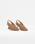 Tee Perforated Slingback Pumps, Mud