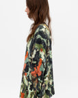 Printed Oversized Cardigan, Light Camo Green