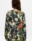 Printed Oversized Cardigan, Light Camo Green