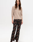 Joan Kick Flare Jean, Luna Petal Velveteen Black