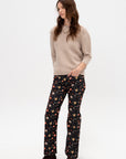 Joan Kick Flare Jean, Luna Petal Velveteen Black