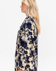 Oversized Ragged Blazer, Black & Cream Floral