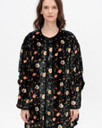 Padded Taped Liner Coat, Multifloral Black