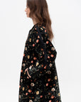 Padded Taped Liner Coat, Multifloral Black