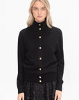 Turtleneck Cardigan, Black