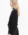 Turtleneck Cardigan, Black