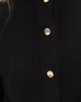Turtleneck Cardigan, Black