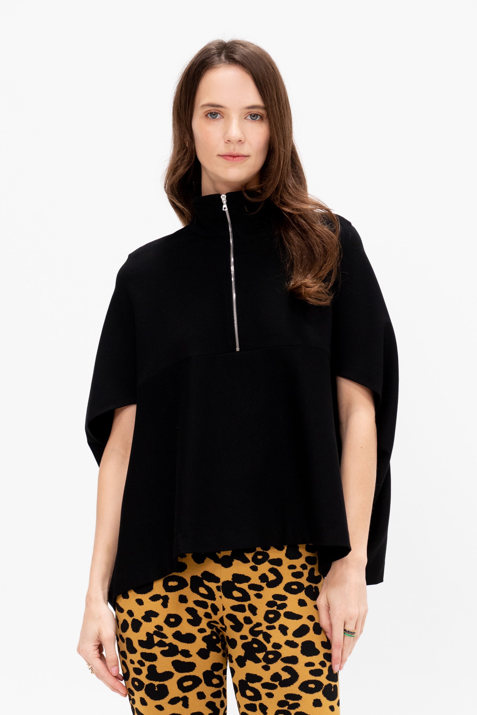 Zip Up Cocoon Caftan Top