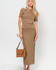 Tube Skirt, Tan & Brown