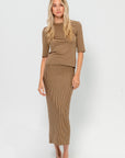 Tube Skirt, Tan & Brown