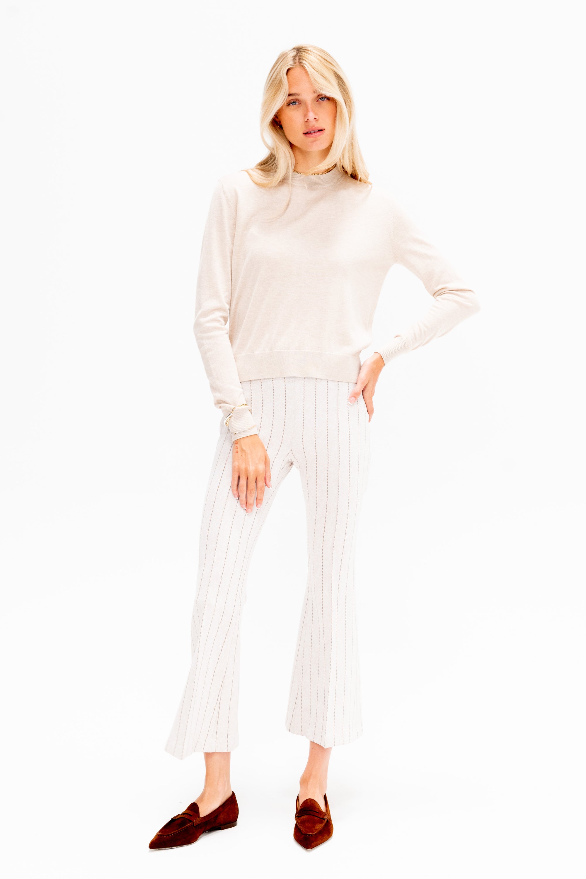 Relaxed Crewneck Sweater, Wheat