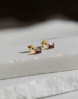 Amalfi Garnet Emerald Cut Studs, Garnet