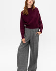 Round Neck Sweater, Bordeaux