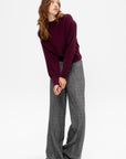 Round Neck Sweater, Bordeaux