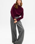 Round Neck Sweater, Bordeaux