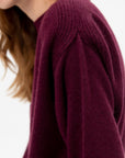 Round Neck Sweater, Bordeaux