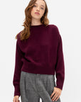 Round Neck Sweater, Bordeaux