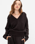 V-Neck Sweater, Brown