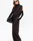 Zipped Sleeveless Cardigan, Brown