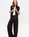 Zipped Sleeveless Cardigan, Brown