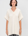 Teddy V Neck Sweater Dress, Ivory