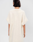 Teddy V Neck Sweater Dress, Ivory