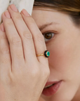 SAUER - Chakra Frames Emerald Ring, Yellow Gold