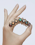 SAUER - Chakra Frames Emerald Ring, Yellow Gold